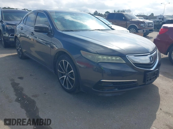 2015 Acura TLX V6 Tech with VIN 19UUB3F54FA000636, listed as a IAAI auction lot 41465496 with 139,263 mi miles. Bid and sale history available at carsss.com. Image 1.