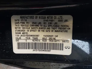 2017 Infiniti Q60 Sport with VIN JN1EV7EK5HM360687, listed as a IAAI auction lot 41243501 with 103,027 mi miles and . Bid and sale history available at DreamBid. Image 9.