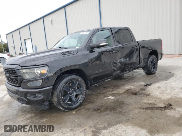 2022 Ram 1500 Big Horn with VIN 1C6RREMT9NN265838, listed as a Copart auction lot 88808215 with 88,050 mi miles and Salvage Title. Bid and sale history available at carsss.com. Image 1.