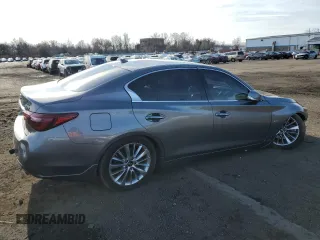 2019 Infiniti Q50 3.0t LUXE with VIN JN1EV7AR0KM593743, listed as a Copart auction lot 83748304 with 70,650 mi miles and Salvage Title. Bid and sale history available at carsss.com. Image 3.
