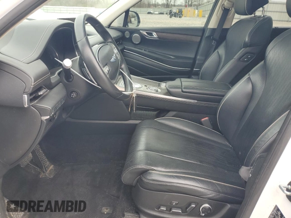 2021 Genesis GV80 with VIN KMUHCESC3MU063670, listed as a Copart auction lot 52118905 with 72,696 mi miles and Salvage Title. Bid and sale history available at DreamBid. Image 7.