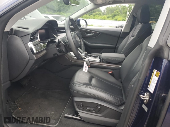 2019 Audi Q8 Premium Plus with VIN WA1EVAF16KD020627, listed as a Copart auction lot 59046315 with 43,305 mi miles and Salvage title. Bid and sale history available at DreamBid. Image 7.