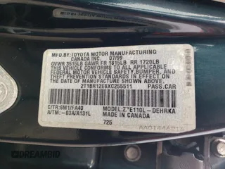 1999 Toyota Corolla VE with VIN 2T1BR12E8XC255511, listed as a Copart auction lot 55388585 with 81,645 mi miles and Salvage title. Bid and sale history available at DreamBid. Image 14.