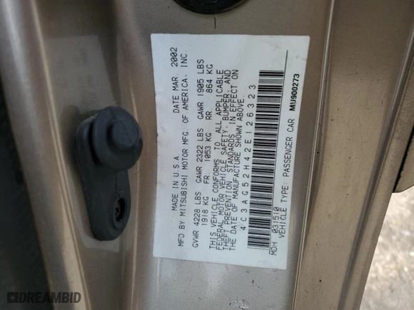 2002 Chrysler Sebring LXi with VIN 4C3AG52H42E126323, listed as a Copart auction lot 44778315 with 64,713 mi miles and Salvage Title. Bid and sale history available at carsss.com. Image 12.