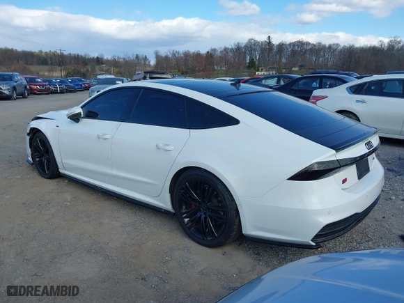 2019 Audi A7 Premium Plus with VIN WAUU2AF27KN116258, listed as a IAAI auction lot 41884777 with 56,871 mi miles. Bid and sale history available at carsss.com. Image 3.