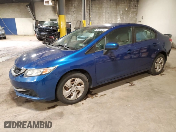 2015 Honda Civic LX with VIN 19XFB2F53FE279110, listed as a Copart auction lot 54827215 with Not Provided miles and Salvage Title. Bid and sale history available at carsss.com. Image 1.