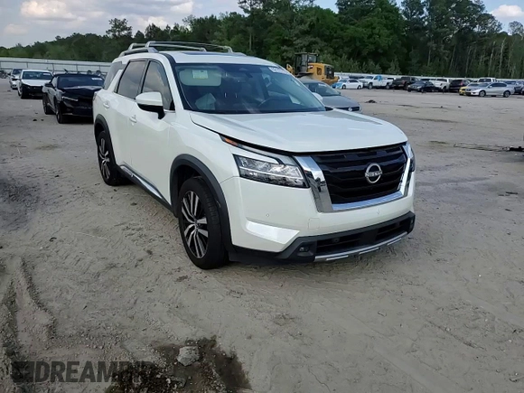 2023 Nissan Pathfinder Platinum with VIN 5N1DR3DJ4PC227904, listed as a Copart auction lot 52177715 with 55,282 mi miles and Salvage title. Bid and sale history available at DreamBid. Image 11.