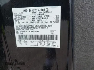 2013 Ford F-150 XL with VIN 1FTFX1ET4DFB28193, listed as a IAAI auction lot 42508120 with 81,930 mi miles and . Bid and sale history available at DreamBid. Image 9.