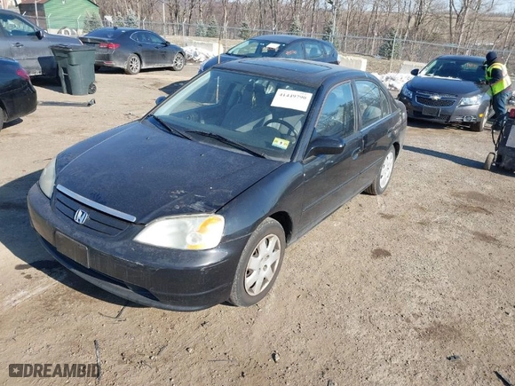 2002 Honda Civic EX with VIN 2HGES26842H549564, listed as a IAAI auction lot 41449790 with 137,844 mi miles. Bid and sale history available at carsss.com. Image 2.