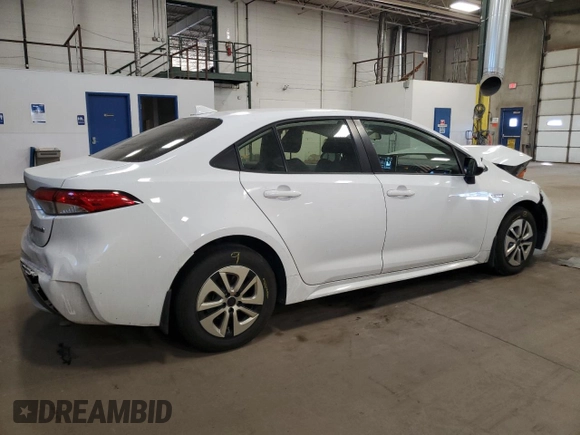 2021 Toyota Corolla Hybrid LE with VIN JTDEAMDE4MJ002382, listed as a Copart auction lot 50318865 with 74,385 mi miles and Salvage Title. Bid and sale history available at carsss.com. Image 3.