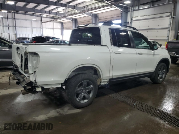 2023 Honda Ridgeline RTL with VIN 5FPYK3F56PB037672, listed as a Copart auction lot 56315435 with 26,550 mi miles and Salvage title. Bid and sale history available at DreamBid. Image 3.