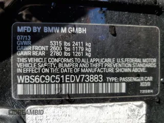 2014 BMW M6 z VIN WBS6C9C51EDV73883, wystawiony jako Copart lot #76395574 z przebiegiem 57 995 mil mil oraz Czysty tytuł • Clean title. Historia ofert i sprzedaży dostępna na DreamBid. Obrazek 13.