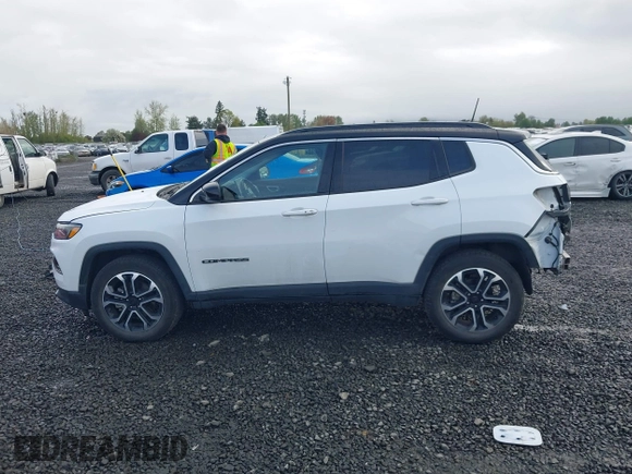 2022 Jeep Compass Limited with VIN 3C4NJDCB3NT203580, listed as a IAAI auction lot 42011823 with 34,844 mi miles and . Bid and sale history available at DreamBid. Image 15.