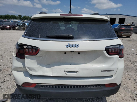 2020 Jeep Compass Sport с VIN 3C4NJCAB7LT256955, выставлен на аукционе Copart как лот 57062805 с пробегом 50 827 миль миль и Списание • Salvage title. История ставок и продаж доступна на DreamBid. Изображение 6.