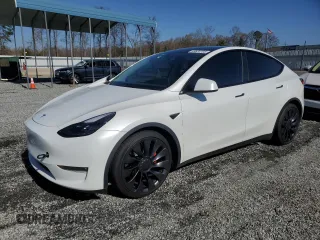 2023 Tesla Model Y Performance with VIN 7SAYGDEF4PF665873, listed as a Copart auction lot 49620705 with 39,239 mi miles and Salvage Title. Bid and sale history available at DreamBid. Image 1.