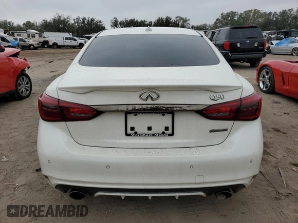 2021 Infiniti Q50 Signature Edition с VIN JN1EV7CP5MM705919, выставлен на аукционе Copart как лот 85434624 с пробегом 47 145 миль миль и Списание • Salvage title. История ставок и продаж доступна на DreamBid. Изображение 6.