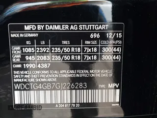 2016 Mercedes-Benz GLA 250 z VIN WDCTG4GB7GJ226283, wystawiony jako IAAI lot #42209263 z przebiegiem 102 834 mil mil oraz . Historia ofert i sprzedaży dostępna na DreamBid. Obrazek 9.