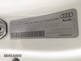 2011 Audi A5 Premium z VIN WAUCFAFH6BN018245, wystawiony jako IAAI lot #42309301 z przebiegiem 142 975 mil mil oraz . Historia ofert i sprzedaży dostępna na DreamBid. Obrazek 9.