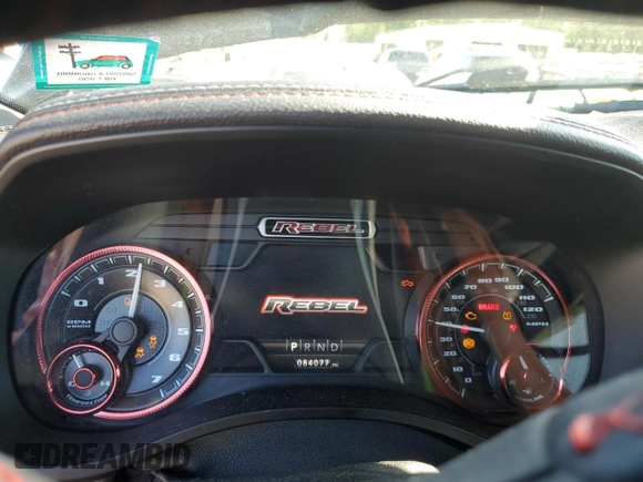 2019 Ram 1500 Rebel z VIN 1C6SRFLT5KN811457, wystawiony jako Copart lot #57034285 z przebiegiem 84 077 mil mil oraz Szkoda całkowita • Salvage title. Historia ofert i sprzedaży dostępna na DreamBid. Obrazek 9.