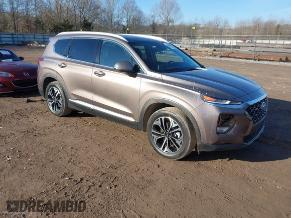 2019 Hyundai Santa Fe Ultimate with VIN 5NMS53AA3KH026730, listed as a IAAI auction lot 41432797 with 23,573 mi miles. Bid and sale history available at carsss.com. Image 1.