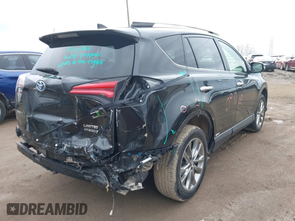 2017 Toyota RAV4 Hybrid Limited with VIN JTMDJREV7HD136797, listed as a IAAI auction lot 41733609 with 131,162 mi miles. Bid and sale history available at carsss.com. Image 4.