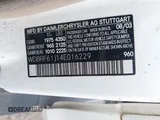 2004 Mercedes-Benz C 240 z VIN WDBRF61J14E016229, wystawiony jako IAAI lot #42576797 z przebiegiem Nie podano mil oraz . Historia ofert i sprzedaży dostępna na DreamBid. Obrazek 9.