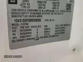 2011 GMC Yukon Denali with VIN 1GKS1EEF5BR398566, listed as a Copart auction lot 71068254 with 0 mi miles and Salvage Title. Bid and sale history available at carsss.com. Image 13.