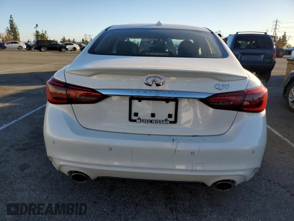 2023 Infiniti Q50 Luxe with VIN JN1EV7BP5PM510392, listed as a Copart auction lot 88456145 with 12,678 mi miles and Salvage Title. Bid and sale history available at DreamBid. Image 6.