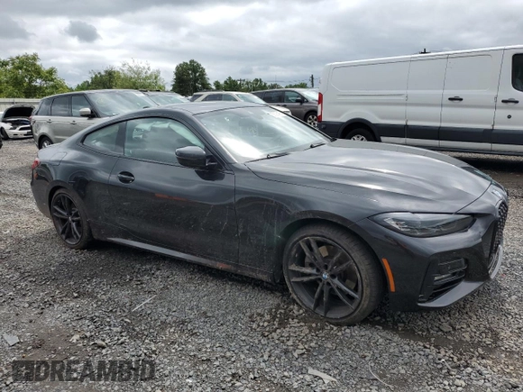 2022 BMW 4 Series 430i xDrive with VIN WBA73AP01NCJ51756, listed as a Copart auction lot 58590465 with Not provided miles and Salvage title. Bid and sale history available at DreamBid. Image 4.