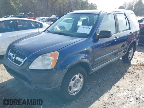 2002 Honda CR-V LX with VIN JHLRD68422C007140, listed as a IAAI auction lot 41093756 with 184,588 mi miles and . Bid and sale history available at carsss.com. Image 2.