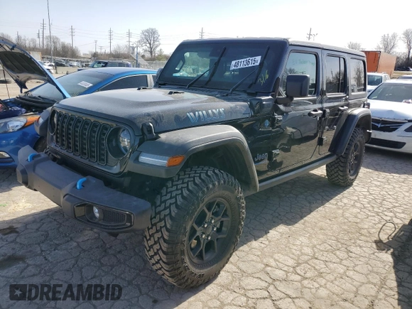2024 Jeep Wrangler Willys с VIN 1C4RJXN66RW275795, выставлен на аукционе Copart как лот 48113615 с пробегом 8 997 миль миль и Списание • Salvage title. История ставок и продаж доступна на DreamBid. Изображение 1.