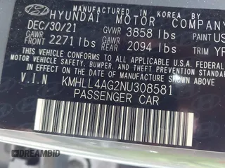 2022 Hyundai Elantra SE с VIN KMHLL4AG2NU308581, выставлен на аукционе IAAI как лот 42641290 с пробегом 29 571 миль миль и . История ставок и продаж доступна на DreamBid. Изображение 9.