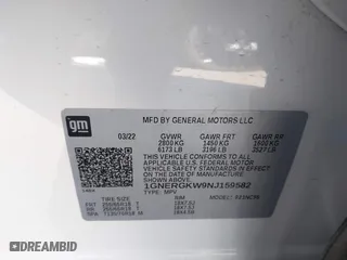 2022 Chevrolet Traverse LT Cloth with VIN 1GNERGKW9NJ159582, listed as a IAAI auction lot 41510198 with 38,074 mi miles. Bid and sale history available at carsss.com. Image 9.