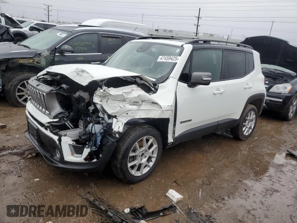 2021 Jeep Renegade Limited z VIN ZACNJDD18MPM63904, wystawiony jako Copart lot #47459425 z przebiegiem 44 652 mil mil oraz Szkoda całkowita • Salvage title. Historia ofert i sprzedaży dostępna na DreamBid. Obrazek 1.