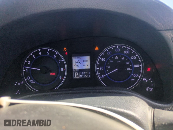2013 Infiniti G37 Journey with VIN JN1CV6AP9DM721898, listed as a Copart auction lot 55339035 with 180,792 mi miles and Salvage title. Bid and sale history available at DreamBid. Image 9.