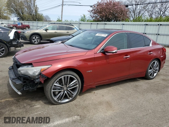 2014 Infiniti Q50 Hybrid Premium with VIN JN1AV7AR2EM702478, listed as a Copart auction lot 53332775 with 115,142 mi miles and Clean Title. Bid and sale history available at DreamBid. Image 1.