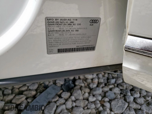 2017 Audi Q5 Premium Plus с VIN WA1L2AFP9HA087611, выставлен на аукционе Copart как лот 62482565 с пробегом 96 303 миль миль и Списание • Salvage title. История ставок и продаж доступна на DreamBid. Изображение 12.