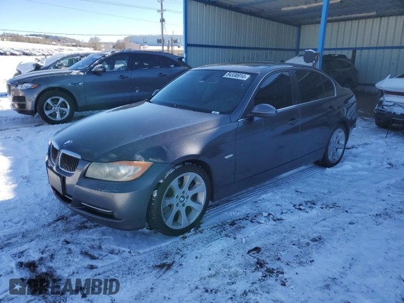 2007 BMW 3 Series 335xi with VIN WBAVD53597A006802, listed as a Copart auction lot 84338914 with 166,376 mi miles and Clean Title. Bid and sale history available at carsss.com. Image 1.