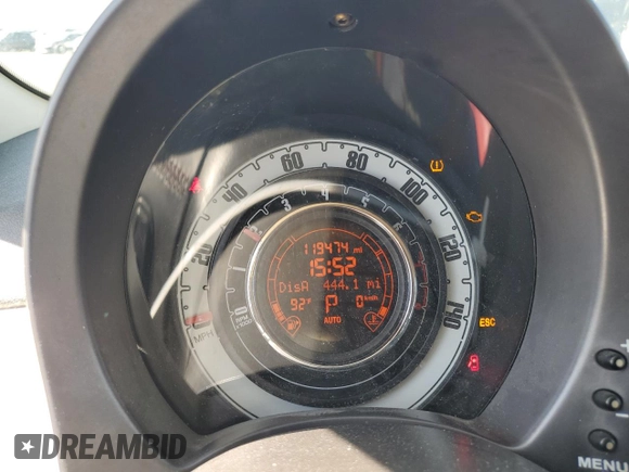 2012 FIAT 500 Gucci with VIN 3C3CFFER9CT174618, listed as a Copart auction lot 52387295 with 119,474 mi miles and Salvage Title. Bid and sale history available at carsss.com. Image 9.