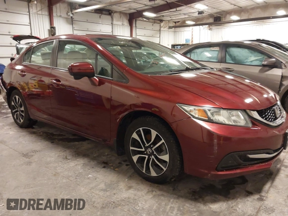 2015 Honda Civic EX with VIN 2HGFB2F84FH566245, listed as a IAAI auction lot 41603522 with 105,467 mi miles and . Bid and sale history available at carsss.com. Image 1.