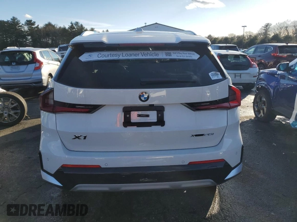 2024 BMW X1 xDrive28i with VIN WBX73EF02R5008534, listed as a Copart auction lot 43557675 with 0 mi miles and Salvage Title. Bid and sale history available at carsss.com. Image 6.