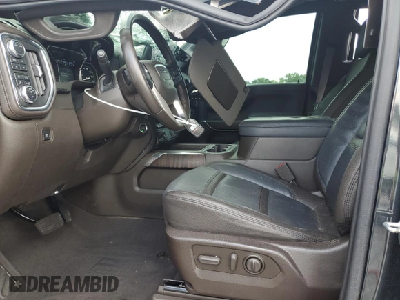 2021 GMC Sierra 1500 Denali with VIN 1GTU9FEL1MZ252967, listed as a Copart auction lot 58204675 with 34,686 mi miles and Salvage title. Bid and sale history available at DreamBid. Image 7.