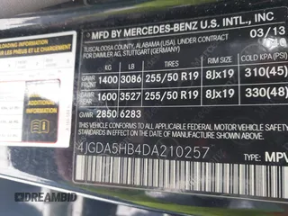 2013 Mercedes-Benz M 350 with VIN 4JGDA5HB4DA210257, listed as a IAAI auction lot 41809978 with 166,908 mi miles and . Bid and sale history available at DreamBid. Image 9.