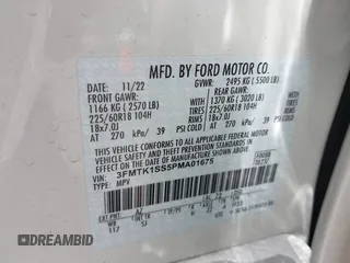 2023 Ford Mustang Mach-E Select с VIN 3FMTK1SS5PMA01675, выставлен на аукционе IAAI как лот 42417847 с пробегом 25 722 миль миль и . История ставок и продаж доступна на DreamBid. Изображение 9.