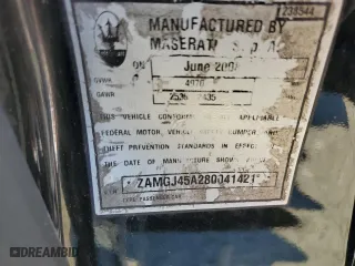 2008 Maserati GranTurismo with VIN ZAMGJ45A280041421, listed as a Copart auction lot 67484974 with 62,186 mi miles and Salvage Title. Bid and sale history available at carsss.com. Image 12.