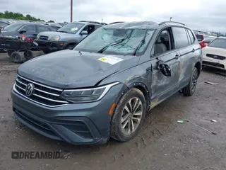 2022 Volkswagen Tiguan S with VIN 3VV1B7AX9NM005125, listed as a IAAI auction lot 42371110 with 94,060 mi miles and . Bid and sale history available at DreamBid. Image 6.