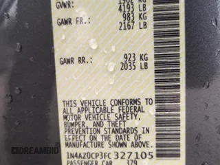2015 Nissan LEAF S with VIN 1N4AZ0CP3FC327105, listed as a Copart auction lot 61426595 with 71,693 mi miles and Salvage title. Bid and sale history available at DreamBid. Image 12.