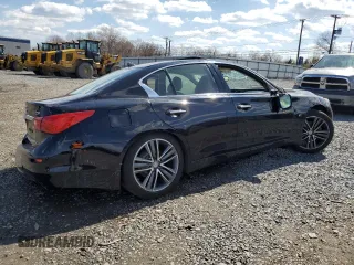 2015 Infiniti Q50 Premium with VIN JN1BV7AR4FM390914, listed as a Copart auction lot 50402405 with 142,605 mi miles and Salvage Title. Bid and sale history available at DreamBid. Image 3.