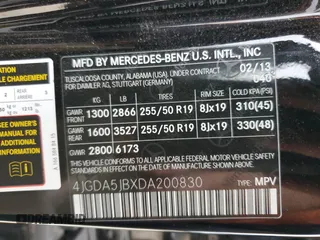 2013 Mercedes-Benz M 350 with VIN 4JGDA5JBXDA200830, listed as a Copart auction lot 51326345 with Not Provided miles and Clean Title. Bid and sale history available at DreamBid. Image 14.