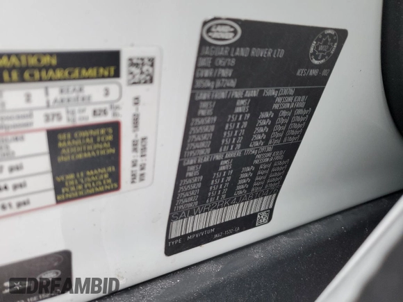 2018 Land Rover Range Rover Sport HSE с VIN SALWR2RK4JA810476, выставлен на аукционе Copart как лот 89129075 с пробегом 114 609 миль миль и Чистый • Clean title. История ставок и продаж доступна на DreamBid. Изображение 13.